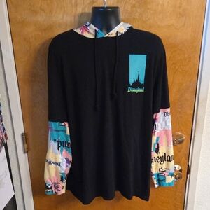 Disneyland Multi Color Long Sleeve Hooded Sweatshirt Size XL